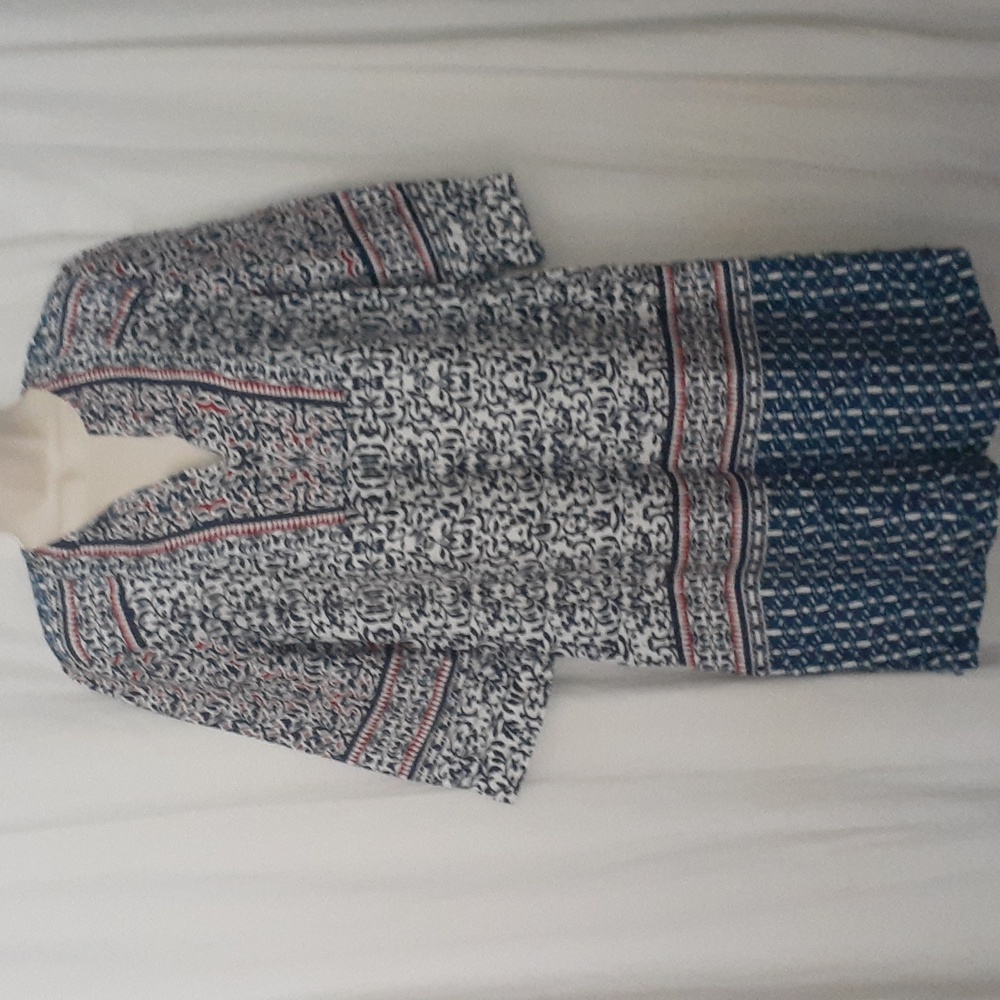TOMMY BAHAMA Women Dress Size XS Blue White Tunic Damask New